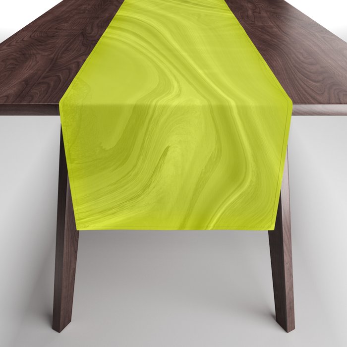 Chartreuse Swirl Marble Table Runner