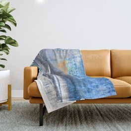Blue Color Patches Throw Blanket