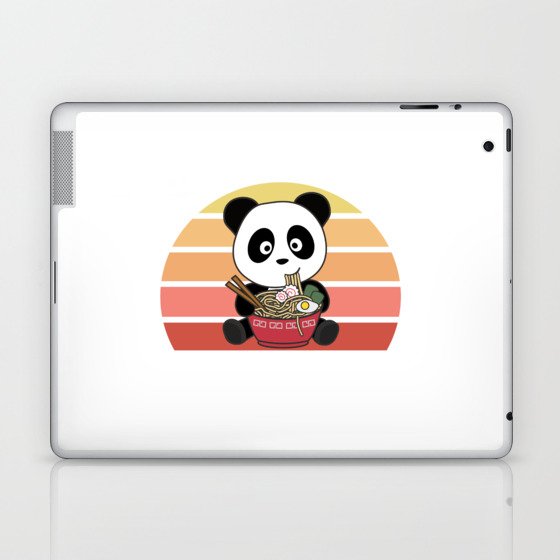 Ramen Japanese Noodles Sweet Panda Eats Ramen Laptop & iPad Skin