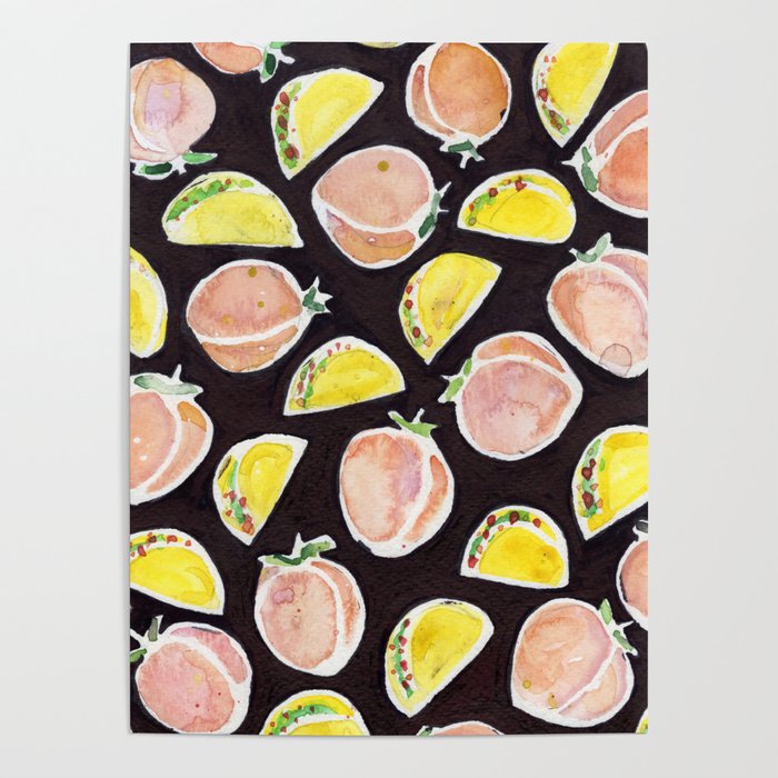 Peach & Taco Poster