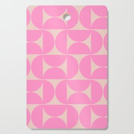 Mid Century Modern Print Peach And Pink Retro 70s Pattern Preppy Modern Decor Geometric Abstract Cutting Board