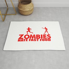 zombies hate fast food Rug