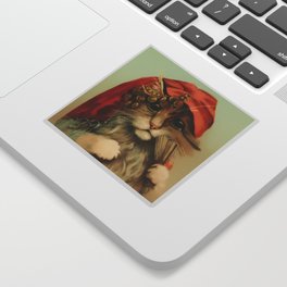 “Gypsy Cat with Fan and Scarf” by Maurice Boulanger Sticker