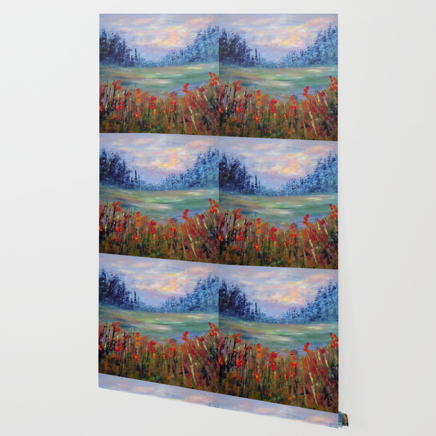 Abstract Landscape Painting Between Dimensions Modern Home Decor