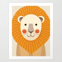 Lion, Animal Portrait Art Print