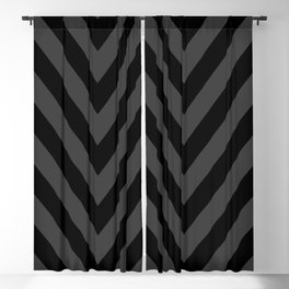Stripes Chevron Black Charcoal Gray Grey Blackout Curtain