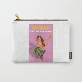 1960 Hawaii Hula Dancer United Airlines Travel Poster Carry-All Pouch