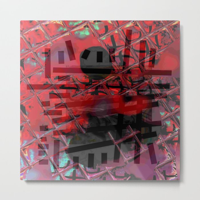 Line and Red Metal Print