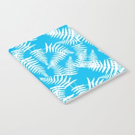 Turquoise And White Fern Leaf Pattern Notebook