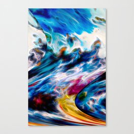 Colorful And Vibrant Wavy Liquid Paint Design Canvas Print