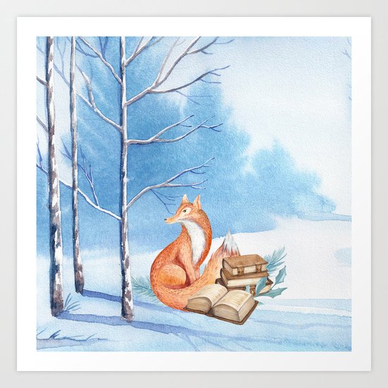 Winter Fox Art Print