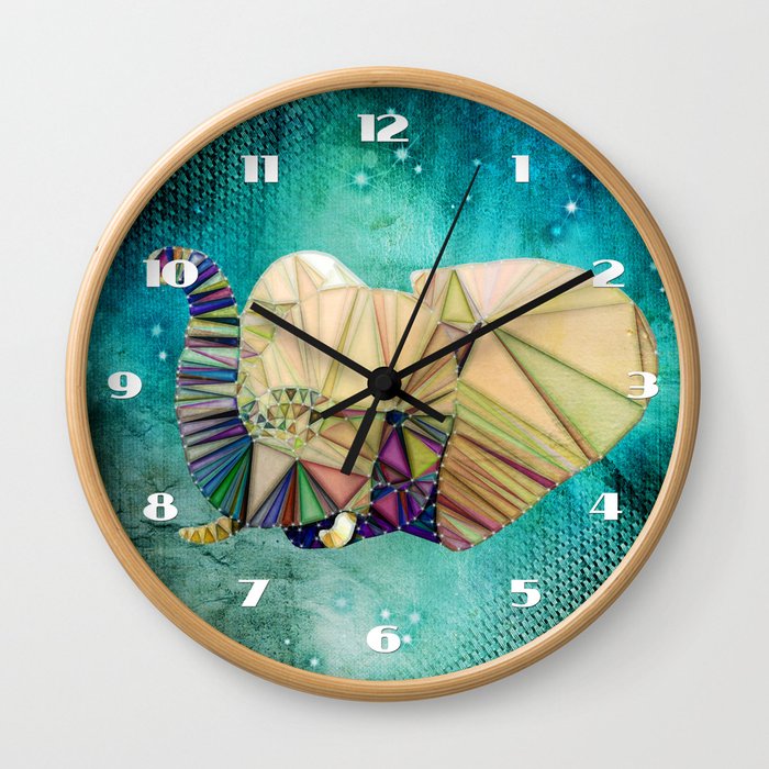 Abstract Elephant Wall Clock