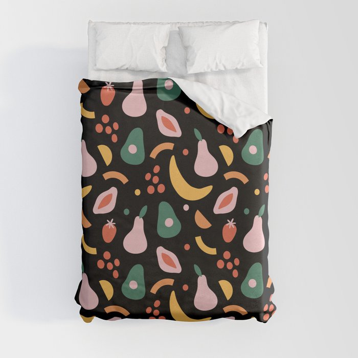 Abstract Fruits Pattern Duvet Cover