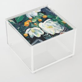 Magnolia and Persimmon Floral Still Life Acrylic Box