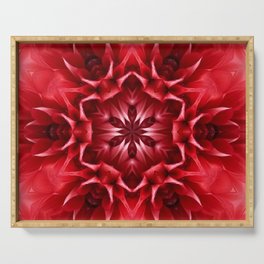 Romantic Red Dahlia single flower Serving Tray