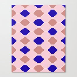 70s Retro Checkered Southwest Motives Kilim Pattern Canvas Print