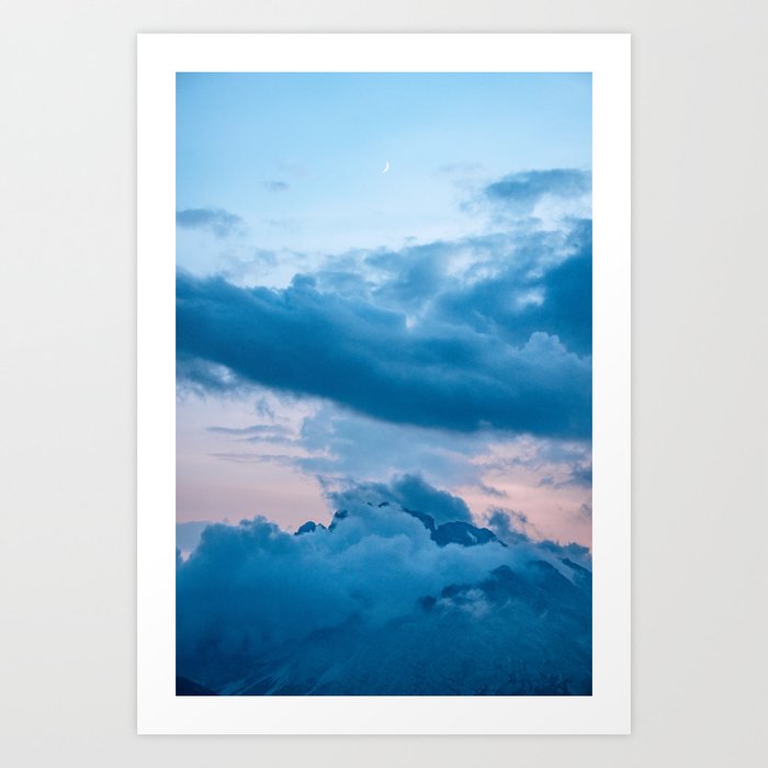 Dolomites Mountains blue hour – Landscape Photography Art Print