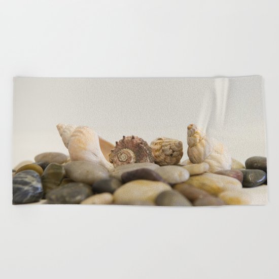 Seashells & Stones #1 #decor #art #society6 Beach Towel