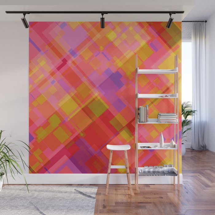 Red Abstract Wall Mural