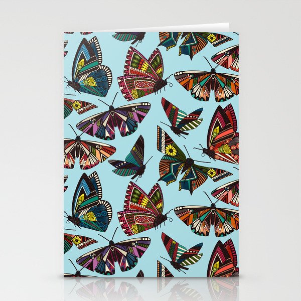 summer butterflies multi sky Stationery Cards