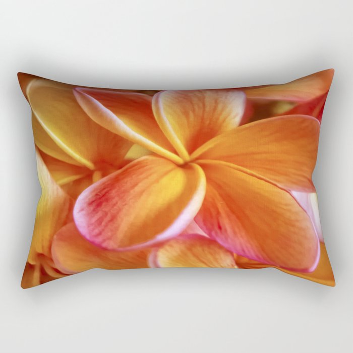 Orange Plumeria Rectangular Pillow