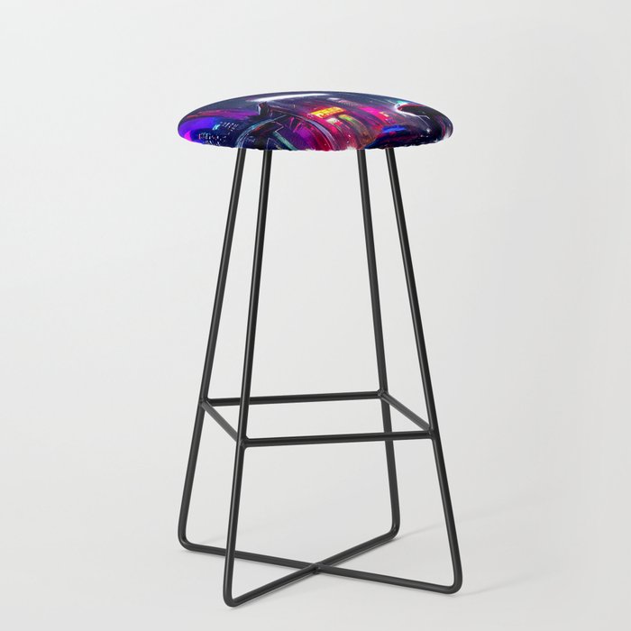 Postcards from the Future - Neon City Bar Stool