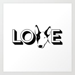 Bull Terrier Love Dog Art Print | Dogfan, Graphicdesign, Dogterrier, Bullterrierowner, Bullterrier, Bully, Bullterrierpuppy, Modernart, Bullterrierquote, Bullterrierdog 