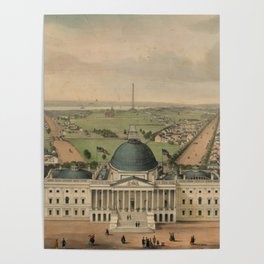 Vintage Pictorial Map of Washington D.C. (1880) Poster