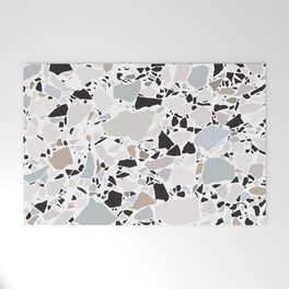 Scandi Terrazzo / Clean, Minimal, Neutral Welcome Mat | Scandi, Cold, Decor, Neutral, Abstract Shapes, Terrazzo, Digital, Pattern, Cool, Abstract 