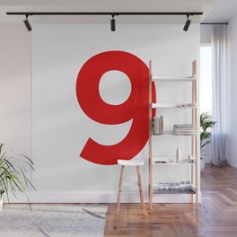 Number 9 (Red & White) Wall Mural