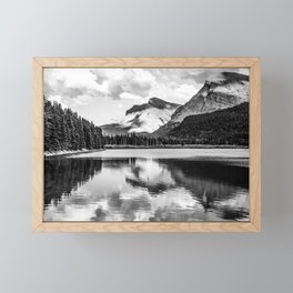 Fishercap Lake Reflection Glacier National Park Montana Scenic Dark Moody Adventure Camping Image Framed Mini Art Print | Cute Country Photos, Rustic And Farmhouse, Indie Bohemian Boho, Colorful Home Decor, Picture Of Landscape, Photo In Wilderness, For Toddler Bathroom, Big Graphic Designs, The Abstract Minimal, Horizontal Scenery 