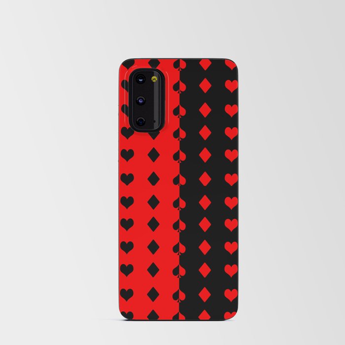 Deck symbols - Harlequin - red and black Android Card Case