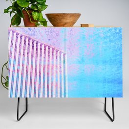 blue and pink skyscraper abstract architecture construction Credenza