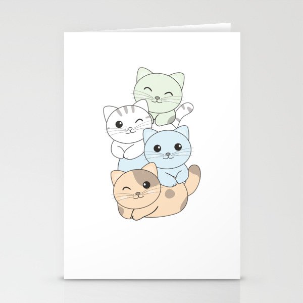 Unlabeled Flag Pride Lgbtq Cute Cat Stationery Cards