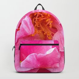 Emergence Backpack | Photo, Digital Manipulation, Camelliapinkflower, Pinkcamellia, Pinkcamelliaflower, Black And White, Gardenflower, Maniputlatedphoto, Color, Camelliaflower 