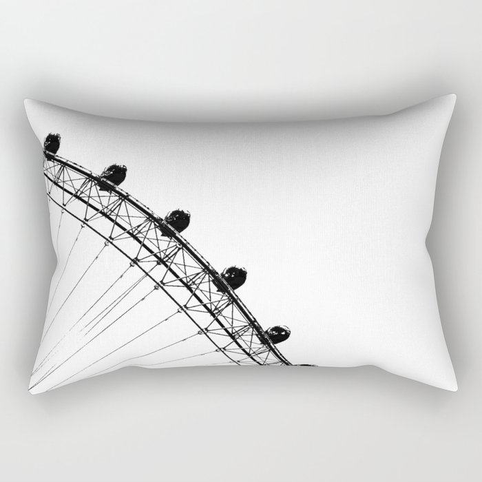 The Ferris Wheel (Black and White) Rectangular Pillow