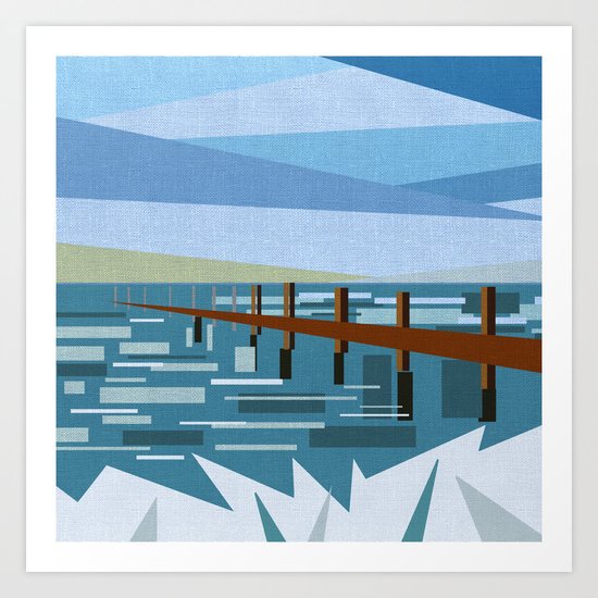 LOOKING AT THE SEA (abstract) Art Print