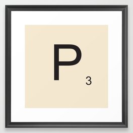 Scrabble Lettre P Letter Framed Art Print
