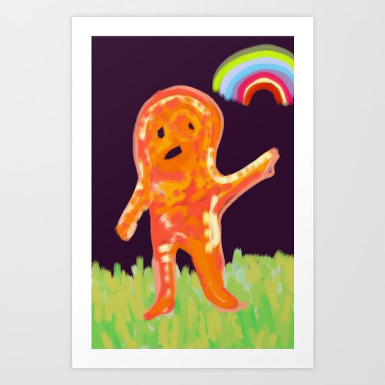 el monstruo anaranjado Art Print
