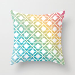 geometric grunge striped colorful lines Throw Pillow