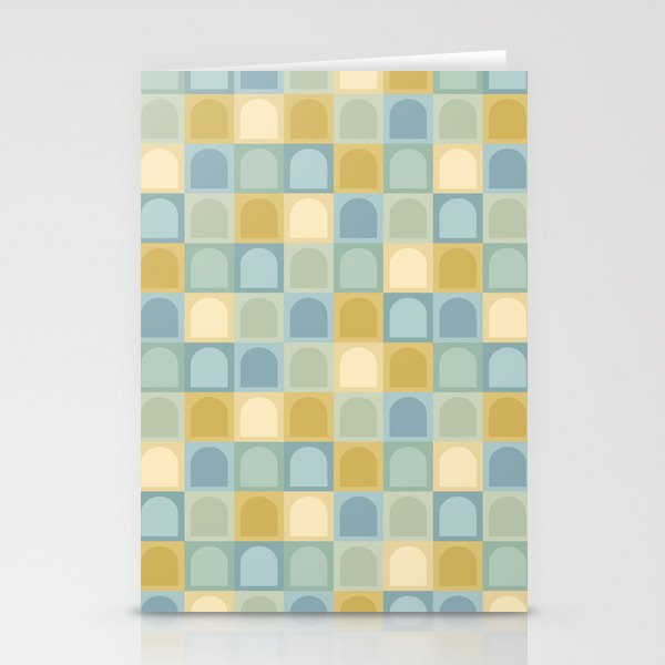 Checkered Arch Pattern VI Stationery Cards