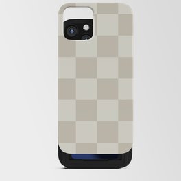 Checkerboard Check Checkered Pattern in Mushroom Beige and Cream iPhone Card Case