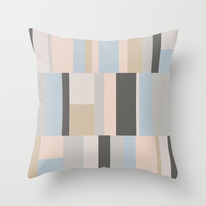 Pastel Shades Geometric Colorblock Pattern Throw Pillow