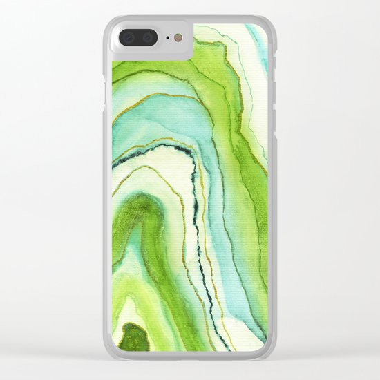 Agate Greenery Clear iPhone Case