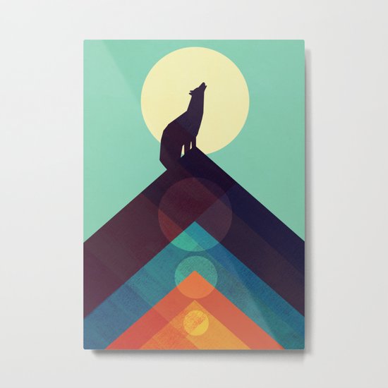 Howling Wild Wolf Metal Print