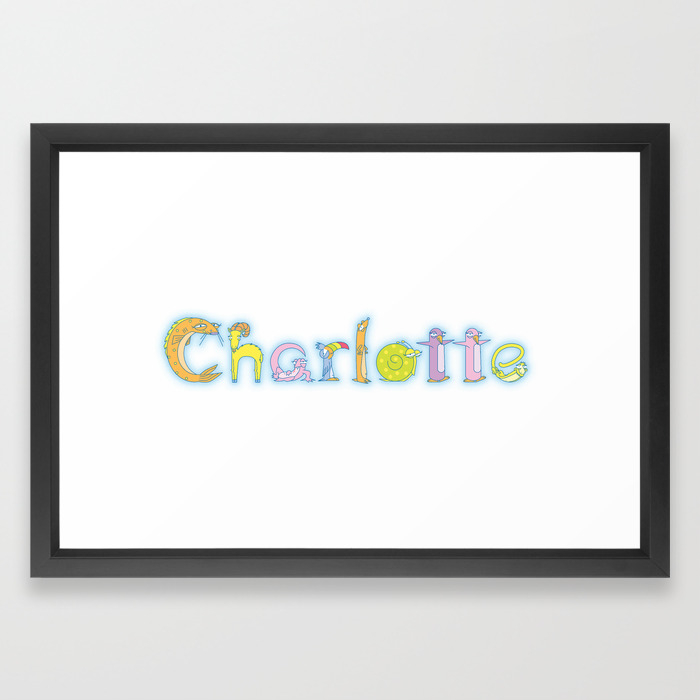 Charlotte Spelled By Zoopha Alphabet Beasties Framed Art Print By Janinelazur Society6