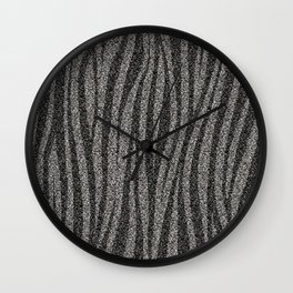 Zebra Print Grey Glitter Wall Clock