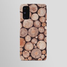 Stacked Round Logs x Hygge Scandi Rustic Cabin Android Case