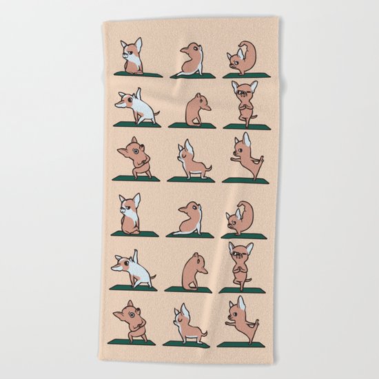 Chihuahua Yoga Beach Towel