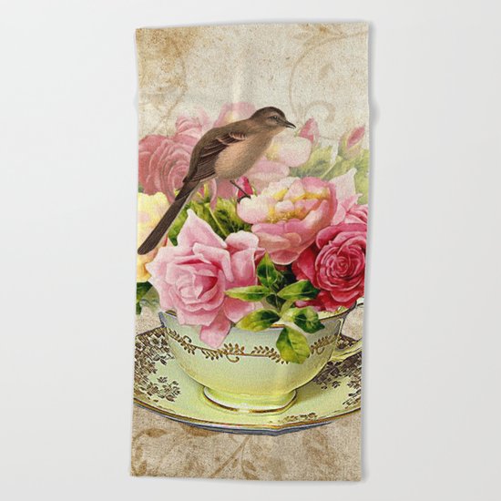 Tea flowers #3 Beach Towel